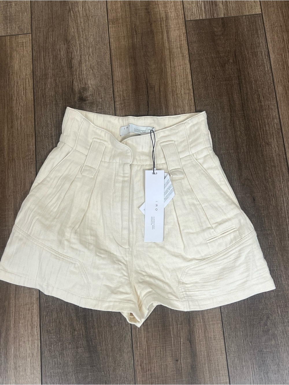 IRO High-Waist Cream Linen Blend Women's Shorts